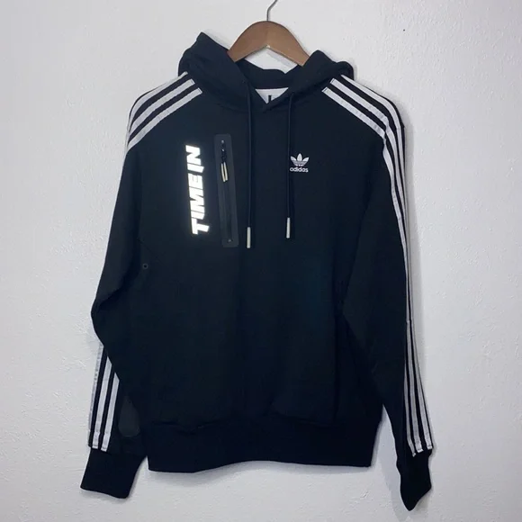 Adidas Pullover Hoodie with Drawstring Hood and Split Kangaroo Pocket - Picture 6 of 9